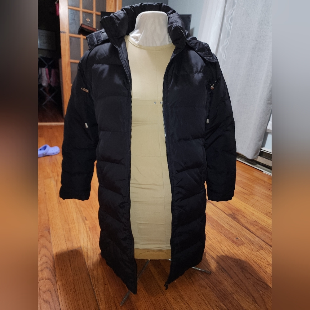 Alfani Outerwear Long Winter Coat Down Parka M Medium Zippered Sides Ski Board